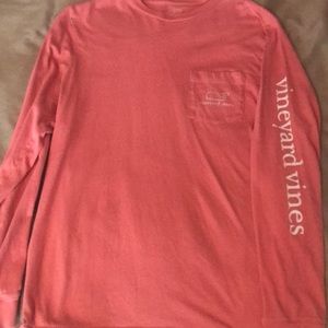 Salmon (pinkish) vineyard vines long sleeve tee.
